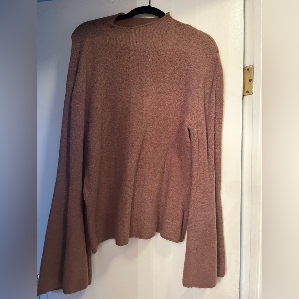 High neck bell sleeve women’s sweater size L